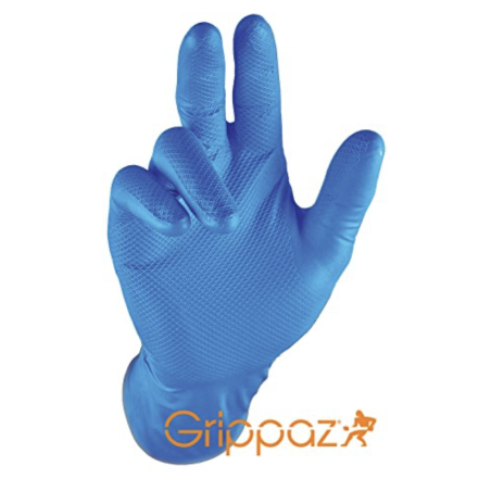 Gants nitrile Grippaz 306/BL - 30 CM, POIDS LOURD, 6 MIL