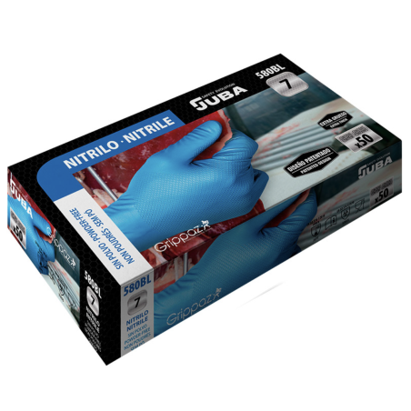 Gants nitrile Grippaz 306/BL - 30 CM, POIDS LOURD, 6 MIL