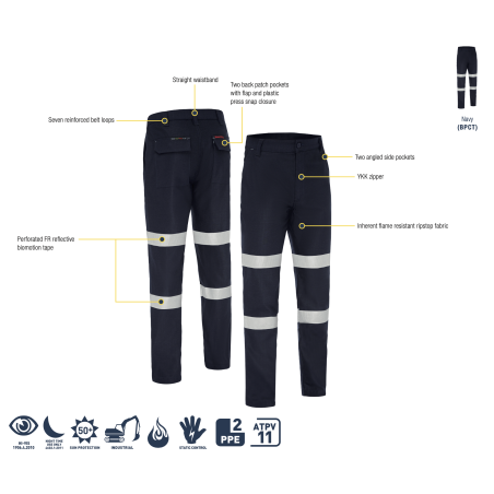 PANTALON APEX ANTI-FEU (FR) 240 BIOMOTION RIPSTOP